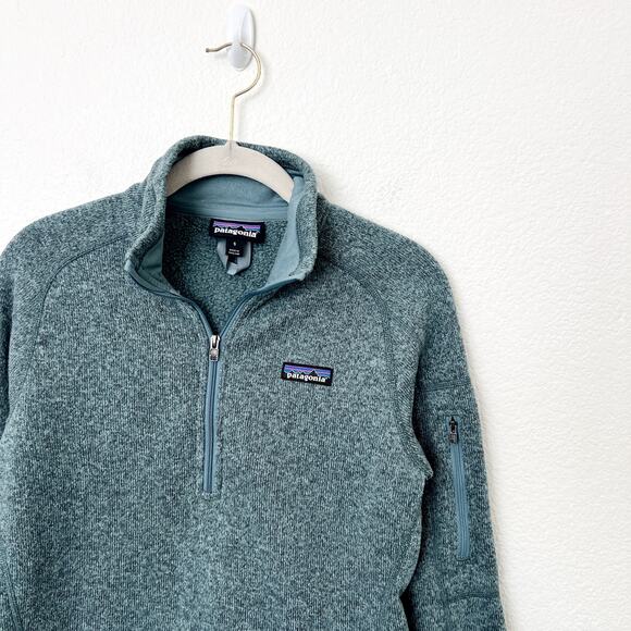 [Patagonia] Teal Blue Quarter Zip Fleece Better Sweater Pullover Size Small S - Picture 6 of 10
